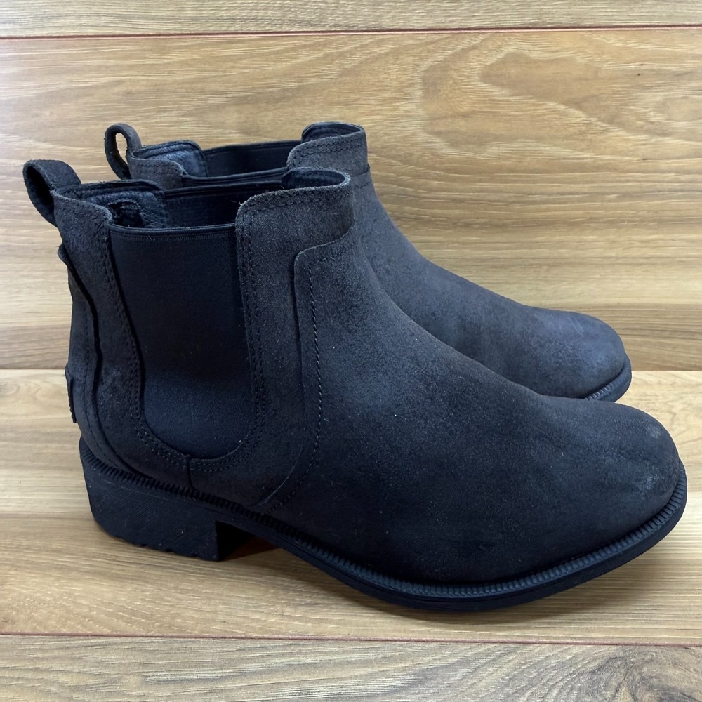 UGG Bonham II Chelsea Bootie Womens 8 Faded Black Suede Lug Sole Outdoor Casual
